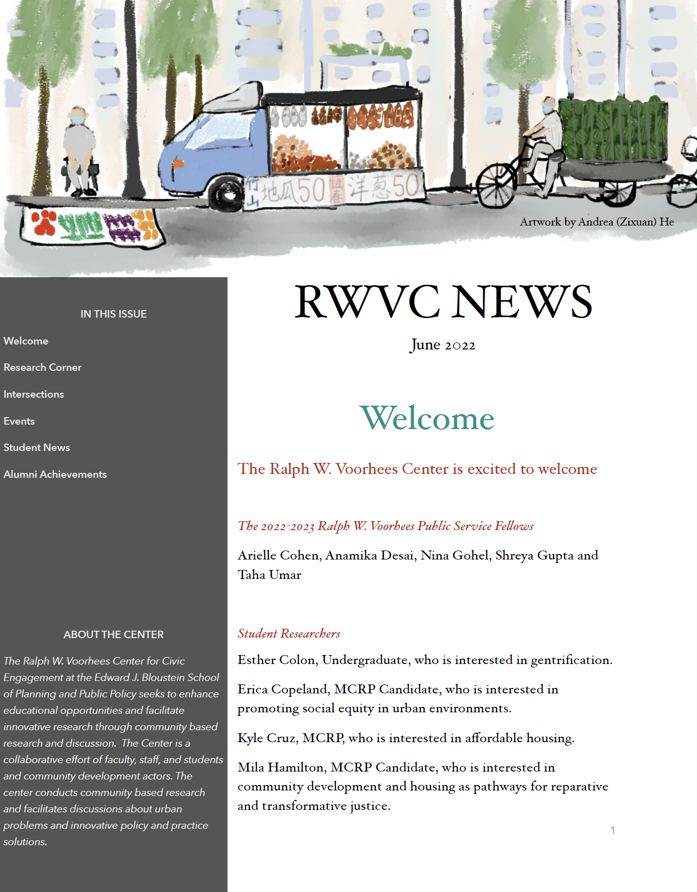 newsletter Rutgers University voorhees center