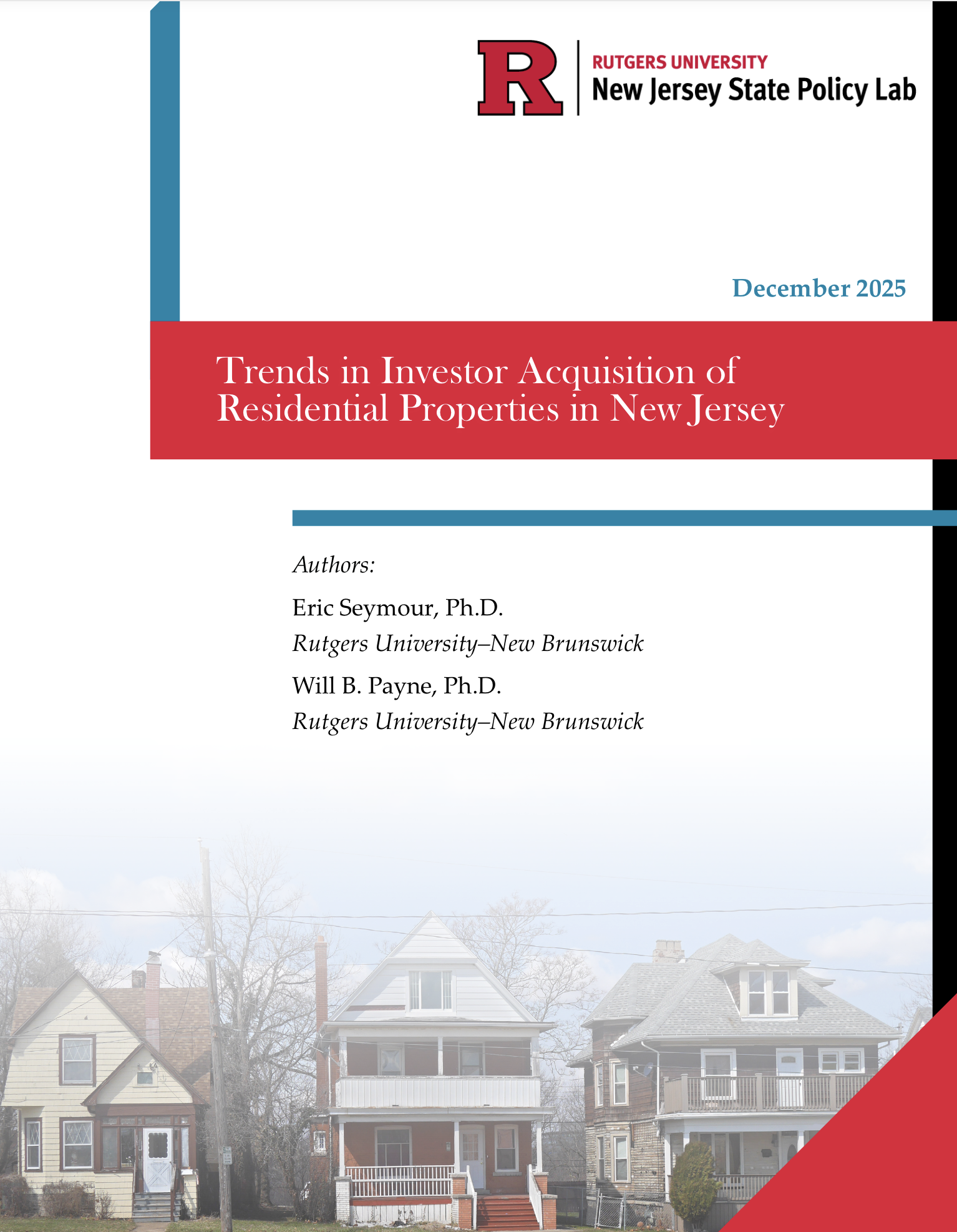 Investor owned housing report cover of report investor owned housing Rutgers