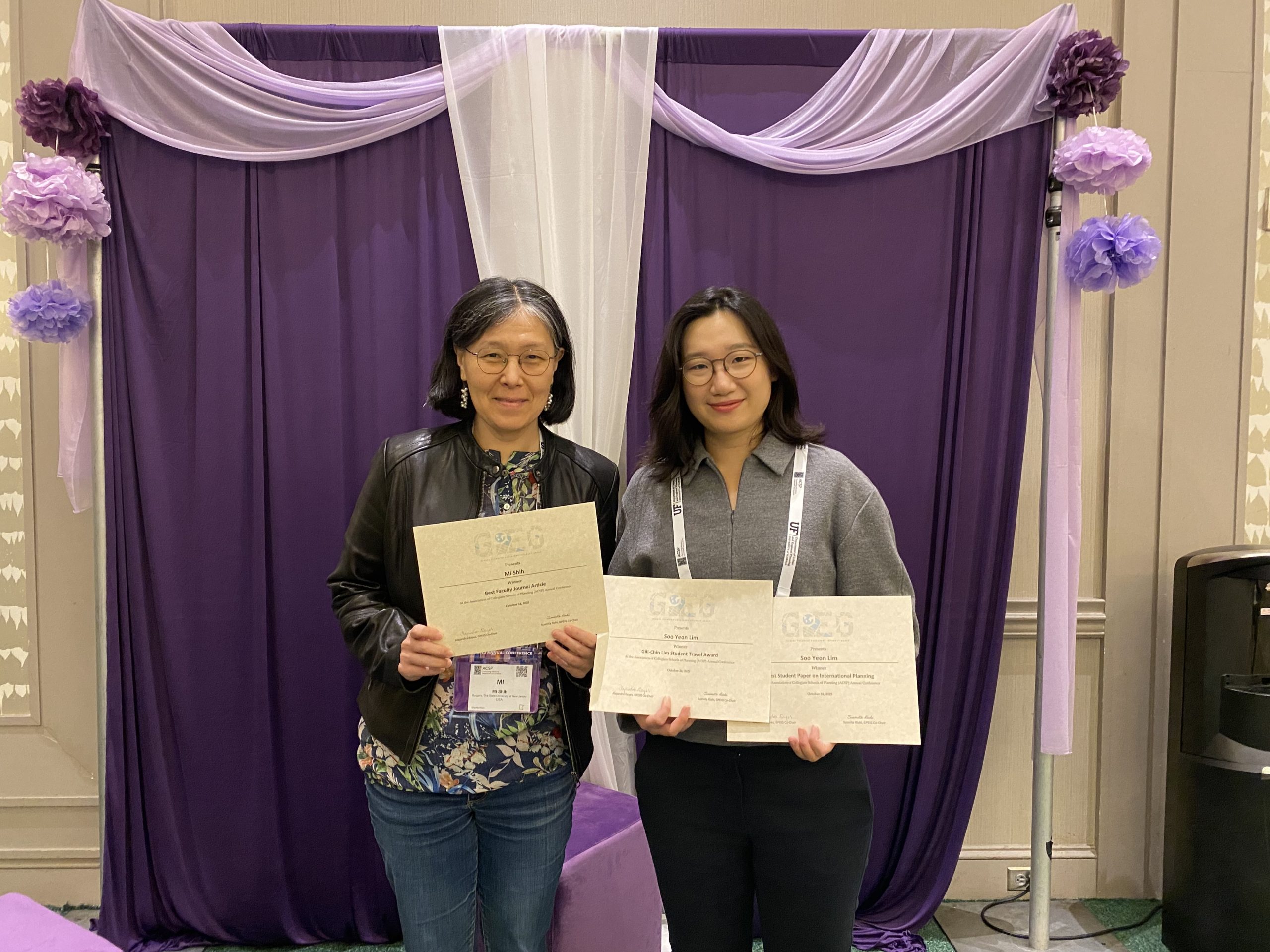 Soo Yeon Lim and Mi Shih win Best Paper awards Soo Yeon Lim and Mi Shih win Best Paper awards