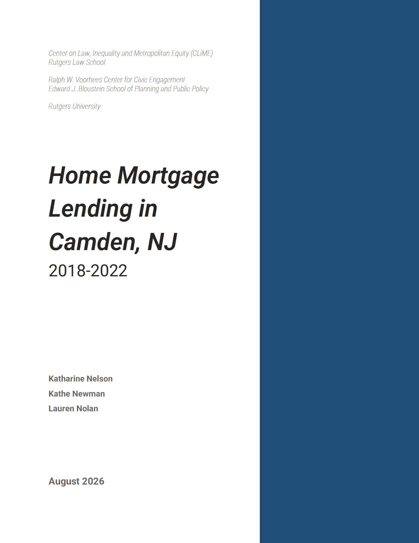 Camden Report Cover