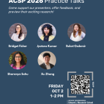 ACSP 2026 Practice talks flyer